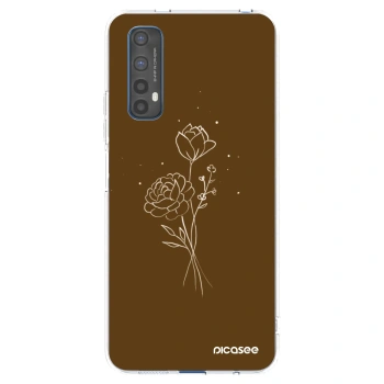 Picasee διαφανής θήκη σιλικόνης Realme 7 - Brown flowers