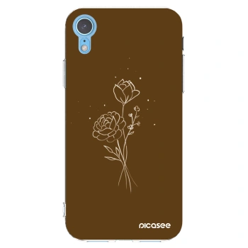 Picasee διαφανής θήκη σιλικόνης Apple iPhone XR - Brown flowers