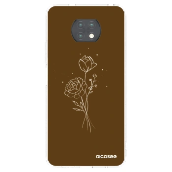 Picasee διαφανής θήκη σιλικόνης Xiaomi Redmi Note 9T - Brown flowers