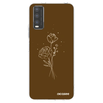 Picasee διαφανής θήκη σιλικόνης Vivo Y20s - Brown flowers