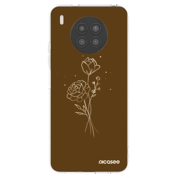Picasee διαφανής θήκη σιλικόνης Huawei Nova 8i - Brown flowers