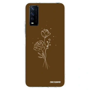 Picasee διαφανής θήκη σιλικόνης Vivo Y11s - Brown flowers