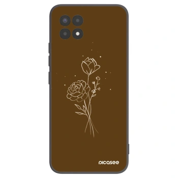 Picasee Μαύρη θήκη σιλικόνης για Realme 8i - Brown flowers