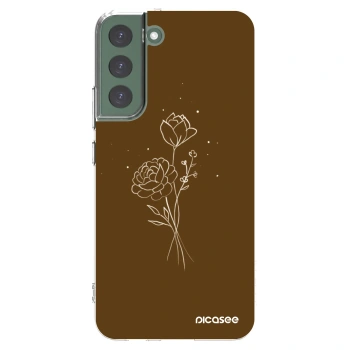 Picasee διαφανής θήκη σιλικόνης Samsung Galaxy S22+ 5G - Brown flowers