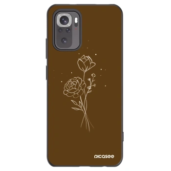 Picasee Μαύρη θήκη σιλικόνης για Xiaomi Redmi Note 11S 4G - Brown flowers