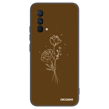 Picasee Μαύρη θήκη σιλικόνης για Realme GT Master Edition 5G - Brown flowers