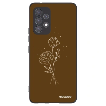 Picasee Μαύρη θήκη σιλικόνης για Samsung Galaxy A53 5G A536 - Brown flowers