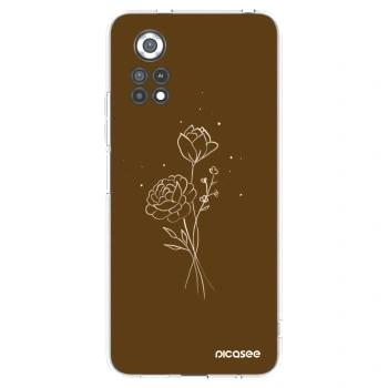 Picasee διαφανής θήκη σιλικόνης Xiaomi Poco X4 Pro 5G - Brown flowers