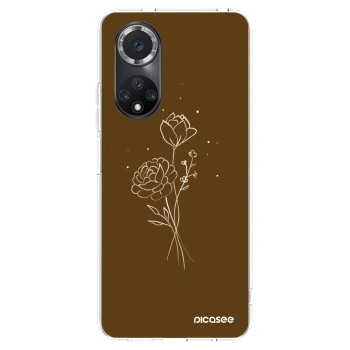 Picasee διαφανής θήκη σιλικόνης Huawei Nova 9 SE - Brown flowers
