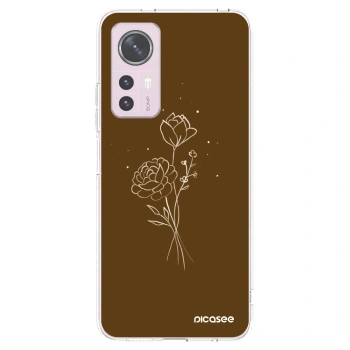 Picasee διαφανής θήκη σιλικόνης Xiaomi 12 - Brown flowers