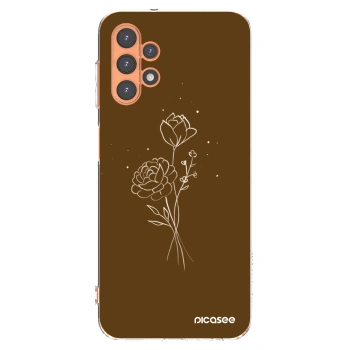 Picasee διαφανής θήκη σιλικόνης Samsung Galaxy A13 4G A135 - Brown flowers