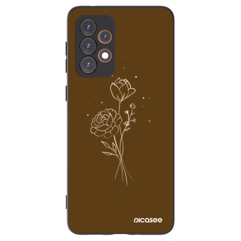 Picasee Μαύρη θήκη σιλικόνης για Samsung Galaxy A33 5G A336 - Brown flowers