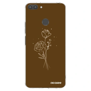 Picasee διαφανής θήκη σιλικόνης Huawei P Smart - Brown flowers