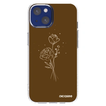 Picasee διαφανής θήκη σιλικόνης Apple iPhone 14 - Brown flowers