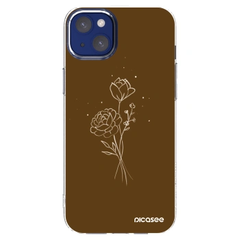 Picasee διαφανής θήκη σιλικόνης Apple iPhone 14 Plus - Brown flowers