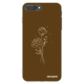Picasee διαφανής θήκη σιλικόνης Apple iPhone 8 Plus - Brown flowers