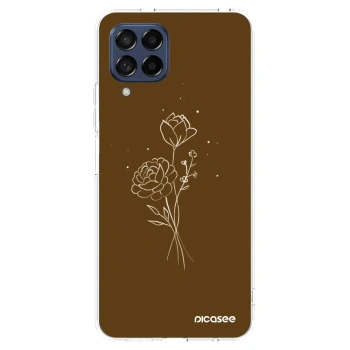 Picasee διαφανής θήκη σιλικόνης Samsung Galaxy M53 5G - Brown flowers