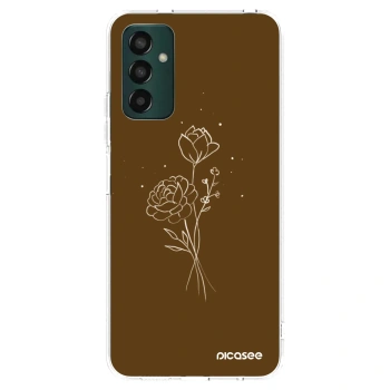 Picasee διαφανής θήκη σιλικόνης Samsung Galaxy M13 M135F - Brown flowers