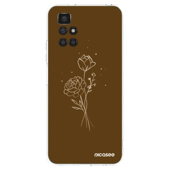 Picasee διαφανής θήκη σιλικόνης Xiaomi Redmi 10 (2022) - Brown flowers