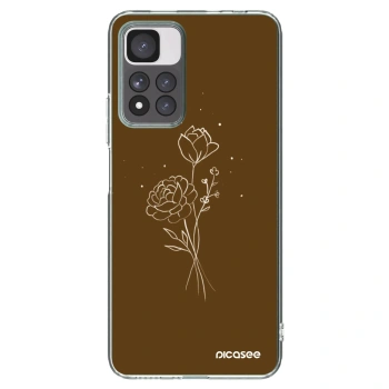 Picasee διαφανής θήκη σιλικόνης Xiaomi Redmi Note 11 Pro+ 5G - Brown flowers