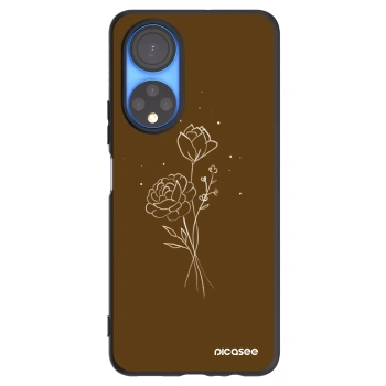 Picasee Μαύρη θήκη σιλικόνης για Honor X7 - Brown flowers