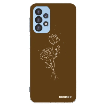Picasee διαφανής θήκη σιλικόνης Samsung Galaxy A23 A235F 4G - Brown flowers