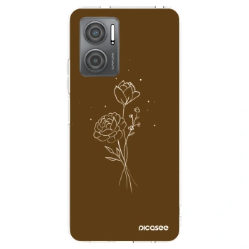 Picasee διαφανής θήκη σιλικόνης Xiaomi Redmi 10 5G - Brown flowers