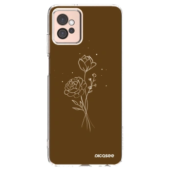 Picasee διαφανής θήκη σιλικόνης Motorola Moto G32 - Brown flowers
