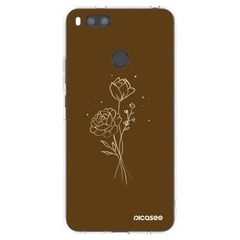 Picasee διαφανής θήκη σιλικόνης Xiaomi Redmi A1 - Brown flowers