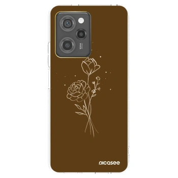 Picasee διαφανής θήκη σιλικόνης Xiaomi Poco X5 Pro - Brown flowers