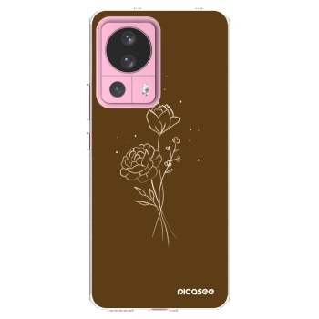 Picasee διαφανής θήκη σιλικόνης Xiaomi 13 Lite - Brown flowers