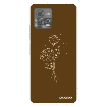 Picasee διαφανής θήκη σιλικόνης Motorola Moto G72 - Brown flowers