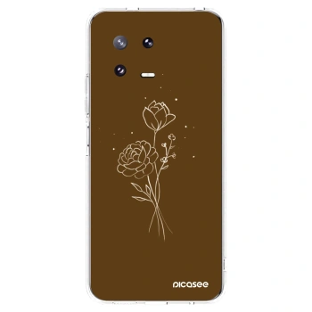 Picasee διαφανής θήκη σιλικόνης Xiaomi 13 Pro - Brown flowers