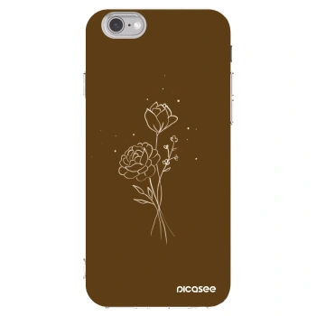 Picasee διαφανής θήκη σιλικόνης Apple iPhone 6/6S - Brown flowers