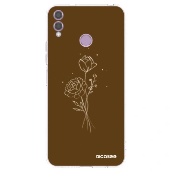 Picasee διαφανής θήκη σιλικόνης Honor 8X - Brown flowers