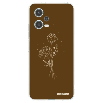 Picasee διαφανής θήκη σιλικόνης Xiaomi Redmi Note 12 5G - Brown flowers