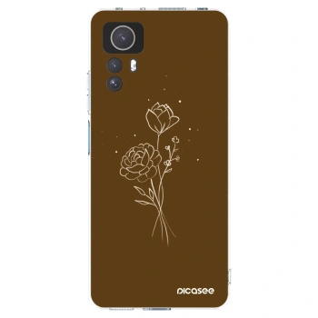 Picasee διαφανής θήκη σιλικόνης Xiaomi Redmi Note 12S - Brown flowers