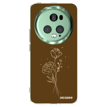 Picasee διαφανής θήκη σιλικόνης Honor Magic5 Pro - Brown flowers