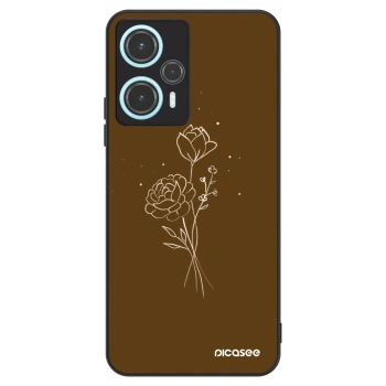 Θήκη για Xiaomi Poco F5 - Brown flowers