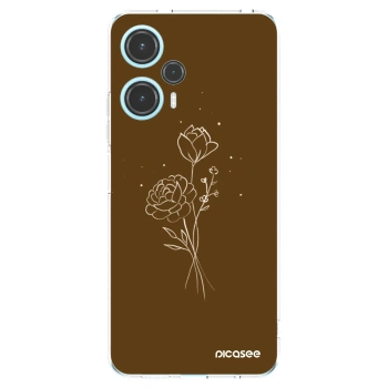 Picasee διαφανής θήκη σιλικόνης Xiaomi Poco F5 - Brown flowers
