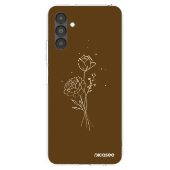 Picasee διαφανής θήκη σιλικόνης Samsung Galaxy A04s A047F - Brown flowers