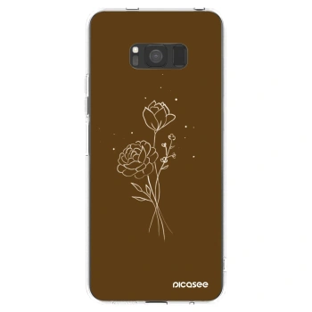 Picasee διαφανής θήκη σιλικόνης Samsung Galaxy S8 G950F - Brown flowers