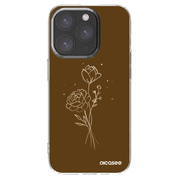 Picasee διαφανής θήκη σιλικόνης Apple iPhone 15 Pro - Brown flowers