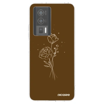Picasee διαφανής θήκη σιλικόνης Xiaomi Poco F5 Pro 5G - Brown flowers