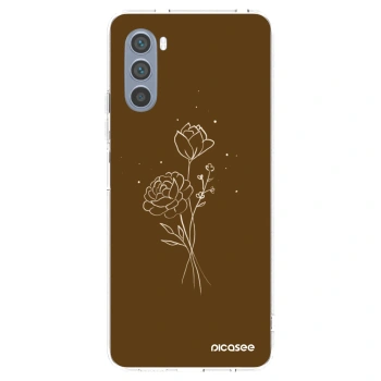 Picasee διαφανής θήκη σιλικόνης Motorola Moto G62 - Brown flowers