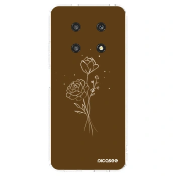 Picasee διαφανής θήκη σιλικόνης Honor Magic4 Lite 5G - Brown flowers