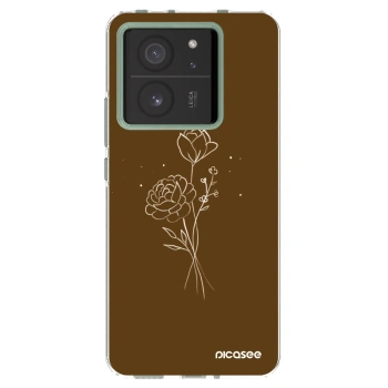 Picasee διαφανής θήκη σιλικόνης Xiaomi 13T - Brown flowers
