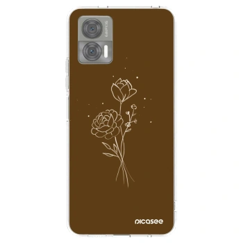 Picasee διαφανής θήκη σιλικόνης Motorola Edge 30 Neo - Brown flowers