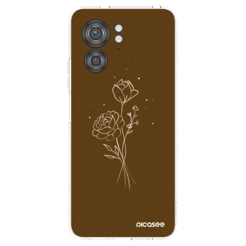 Picasee διαφανής θήκη σιλικόνης Motorola Edge 40 - Brown flowers