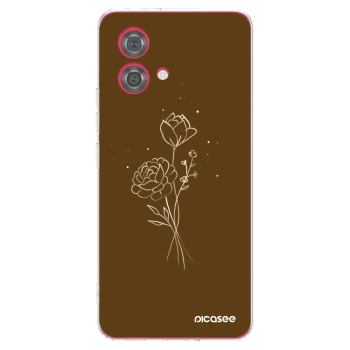 Picasee διαφανής θήκη σιλικόνης Motorola Moto G84 5G - Brown flowers